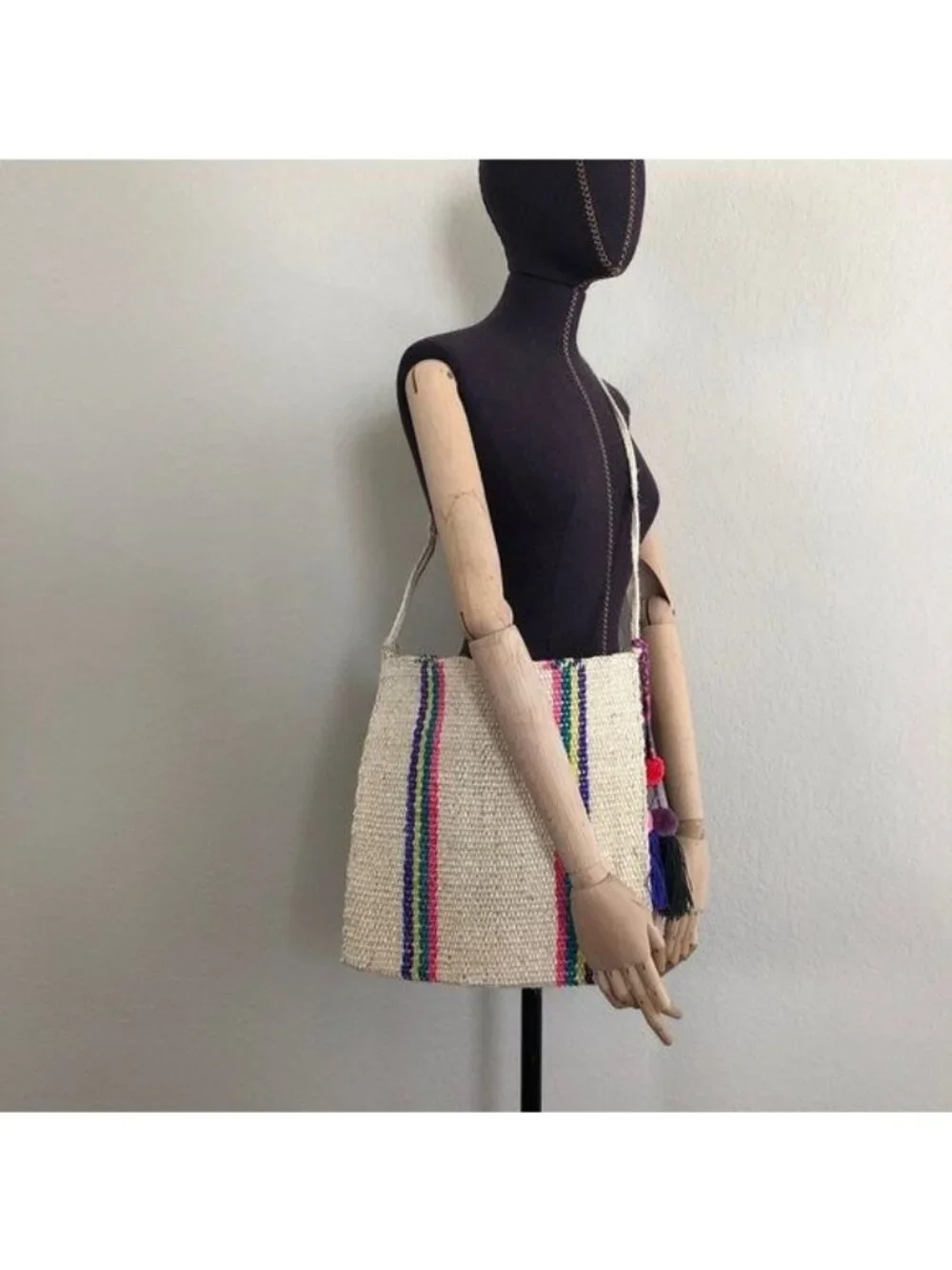 Palm Striped Tote Mexican Cross Body Shouler Carry